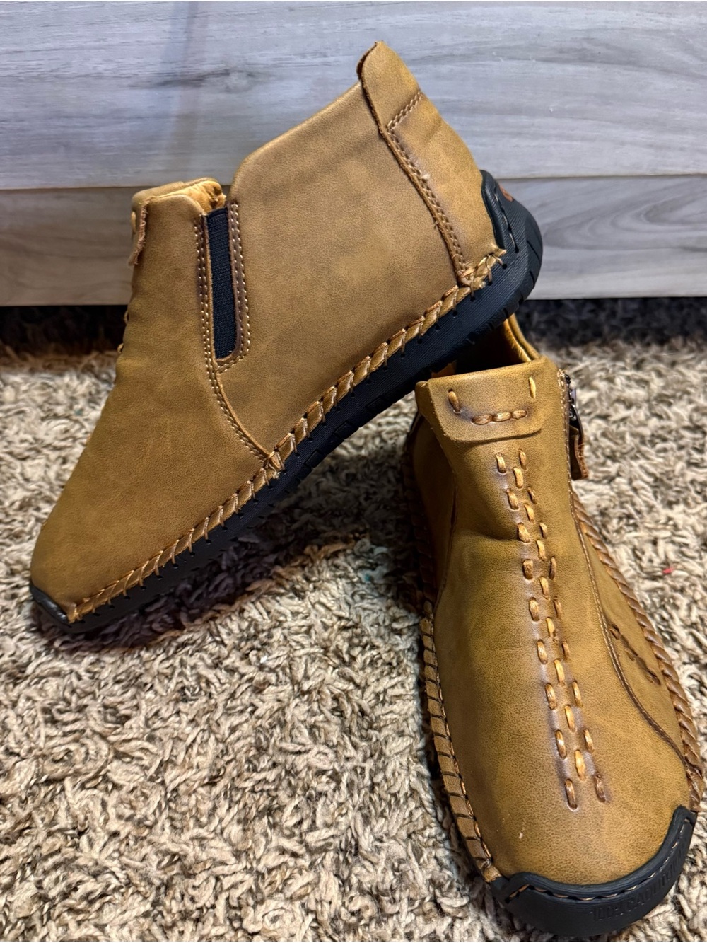 Women's Moccasin Ankle Slip-Ons in Tan